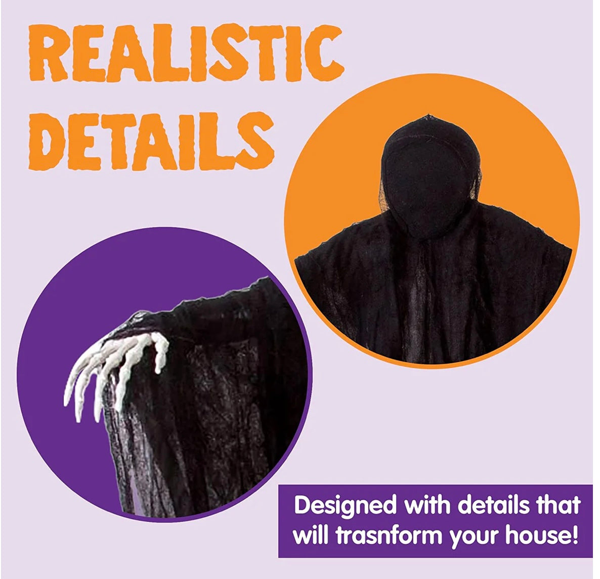 5 ft Dark hanging reaper - additional view