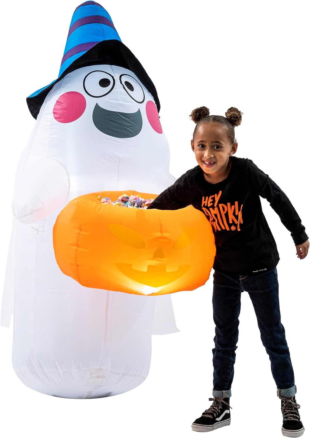 Joyin 5 Ft Tall Halloween Inflatable Ghost with Candy Basket