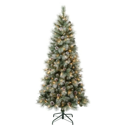 National Tree Company First Traditions 6' Pre-Lit Perry Pine Hinged Artificial Christmas Tree Clear Lights - additional view