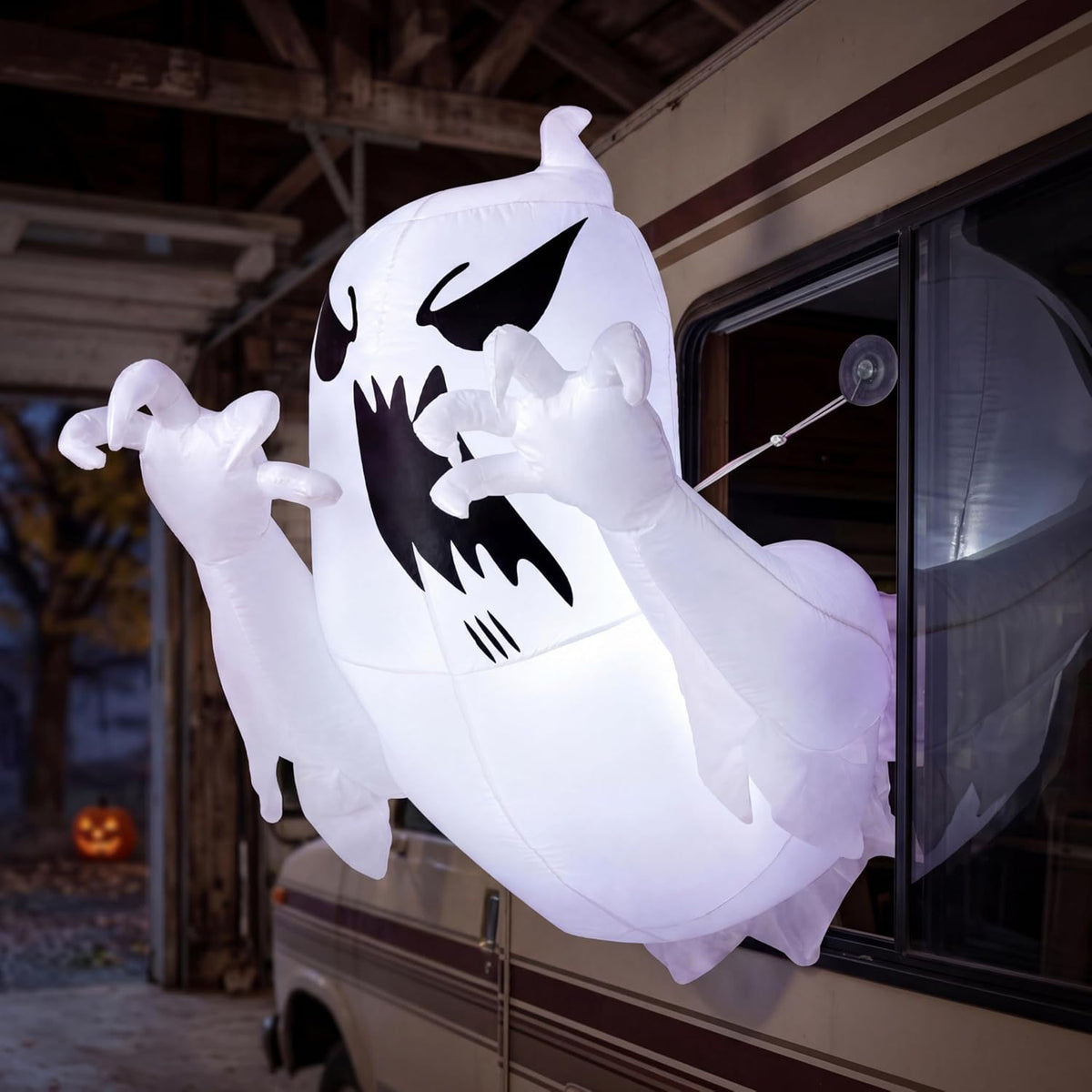 Joiedomi Halloween Inflatable Scary Flying Ghost Breaking Out from Window