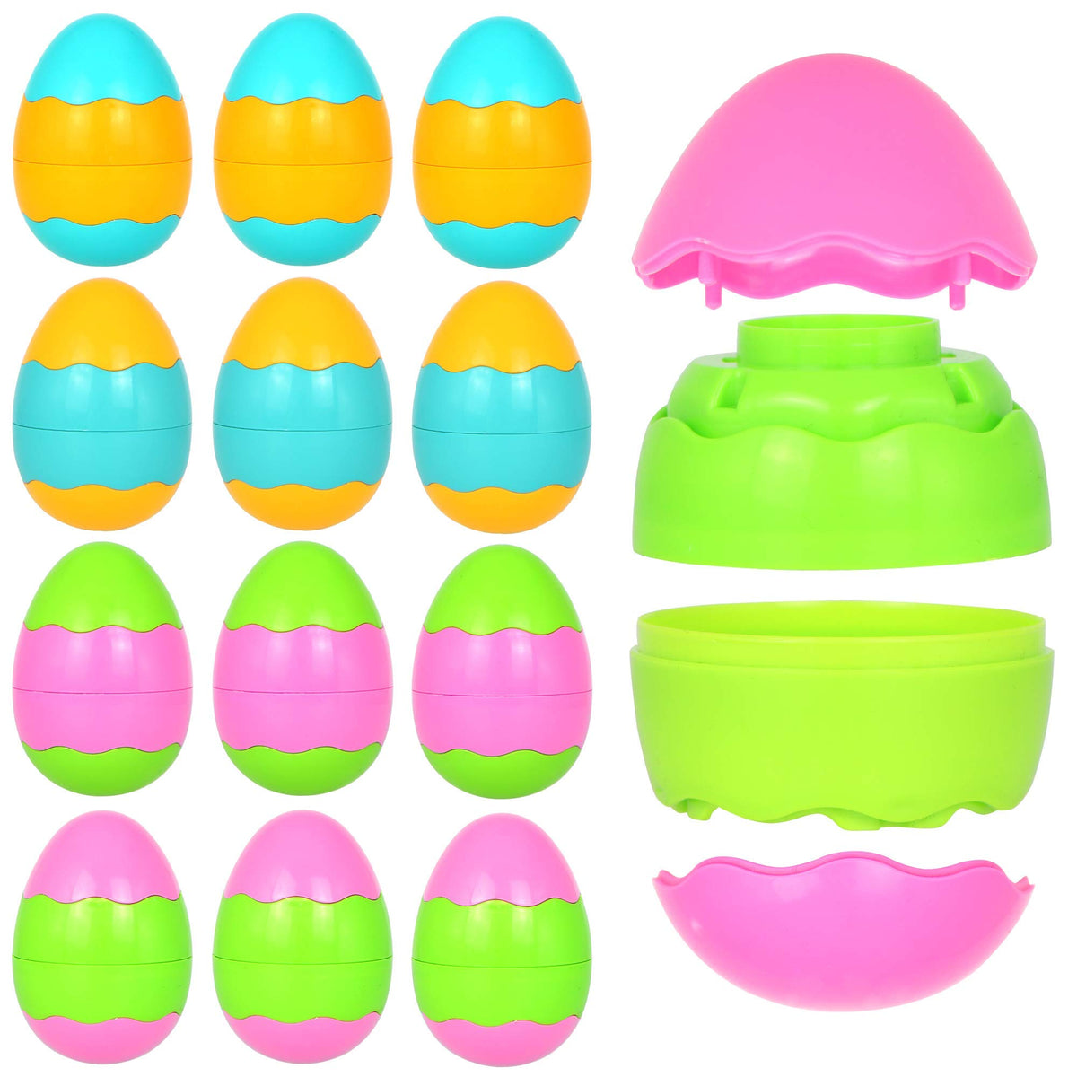 12 pcs 4 part Plastic Easter Eggs - additional view