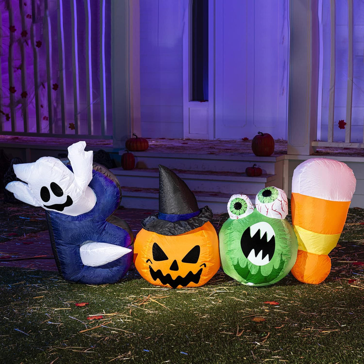 Joiedomi 6 Ft Long Halloween Inflatable Boo Words with Ghost Pumpkin Frog