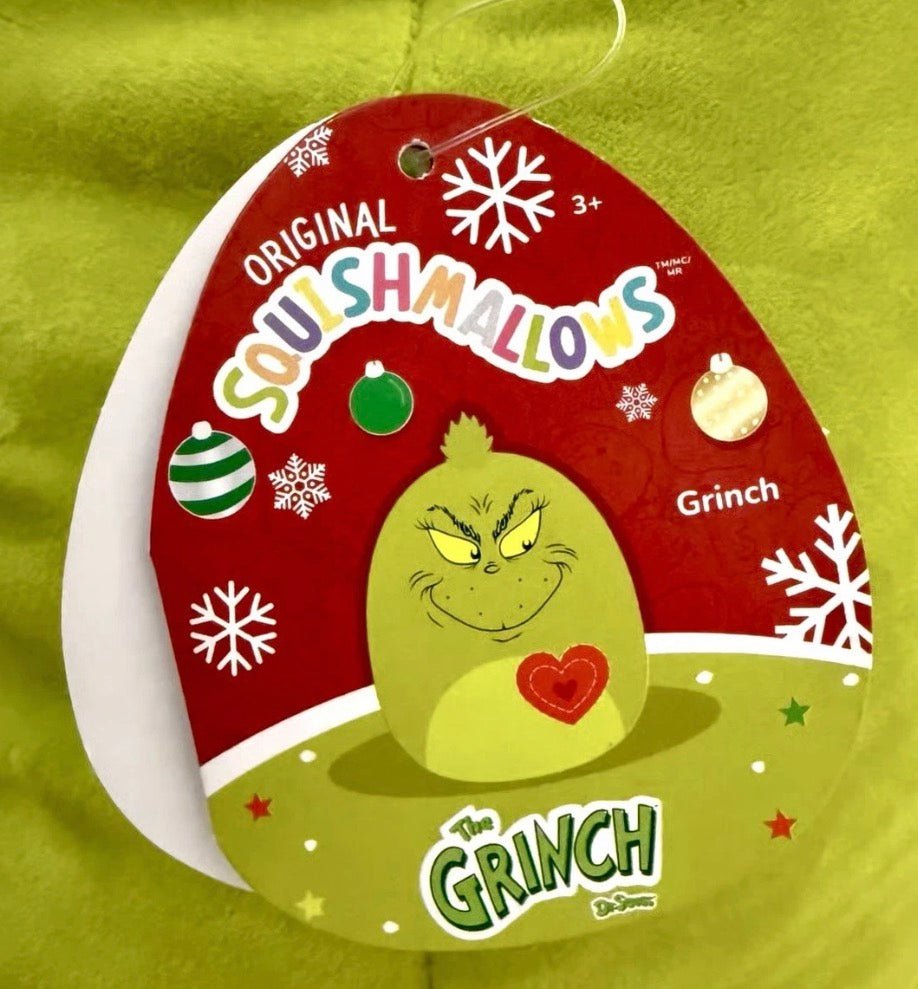 Squishmallows Dr Seuss Green Grinch Plush Toy with Heart 8” - additional view