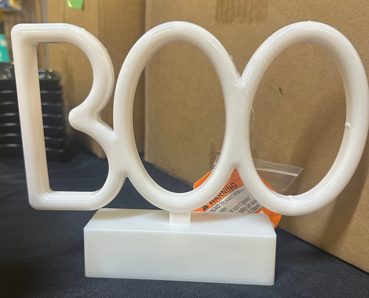 Halloween “BOO” led light purple 8x6” - additional view