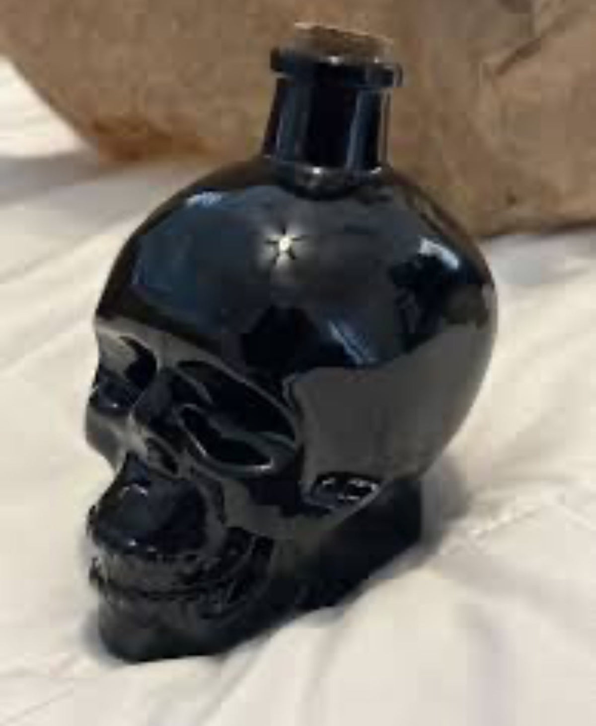 Skull decanter, glass 5” white or black - additional view