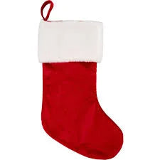 Merry Brite 21 inch Red and White Velvet Christmas Stocking