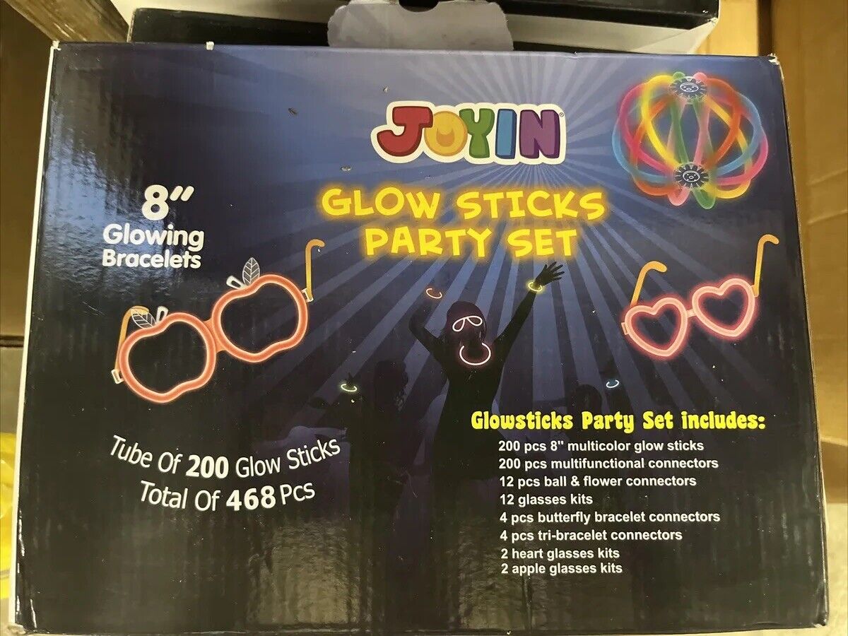 468 Pcs Glow Sticks Bracelets Necklaces Party Favors Neon 7 Colors Birthday US