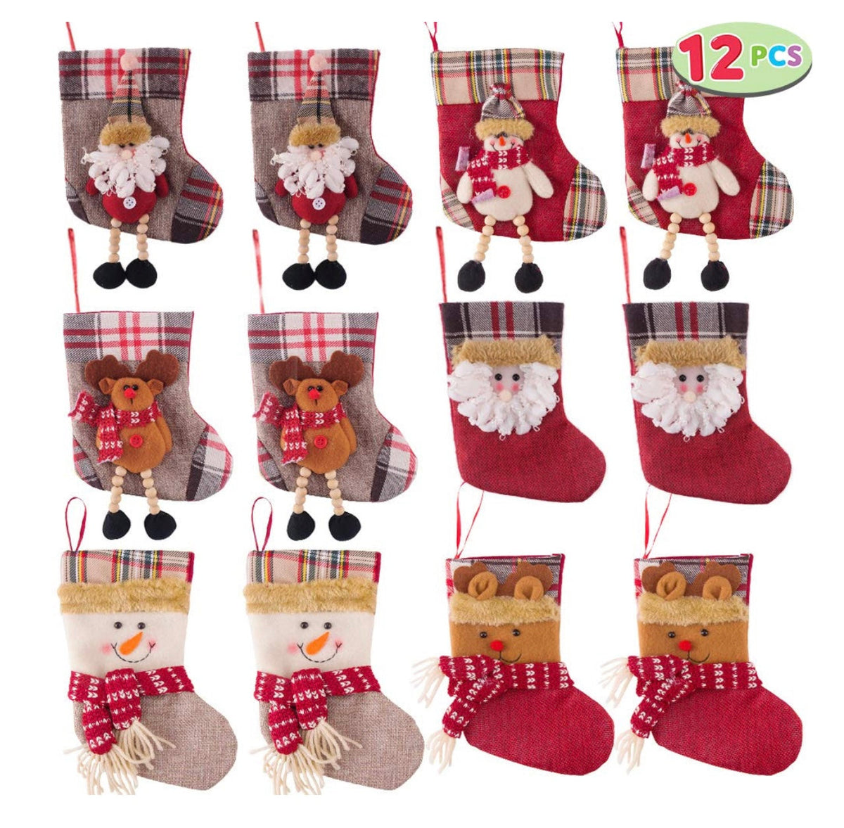 Mini 3D Christmas Stockings, 12 Pcs - additional view