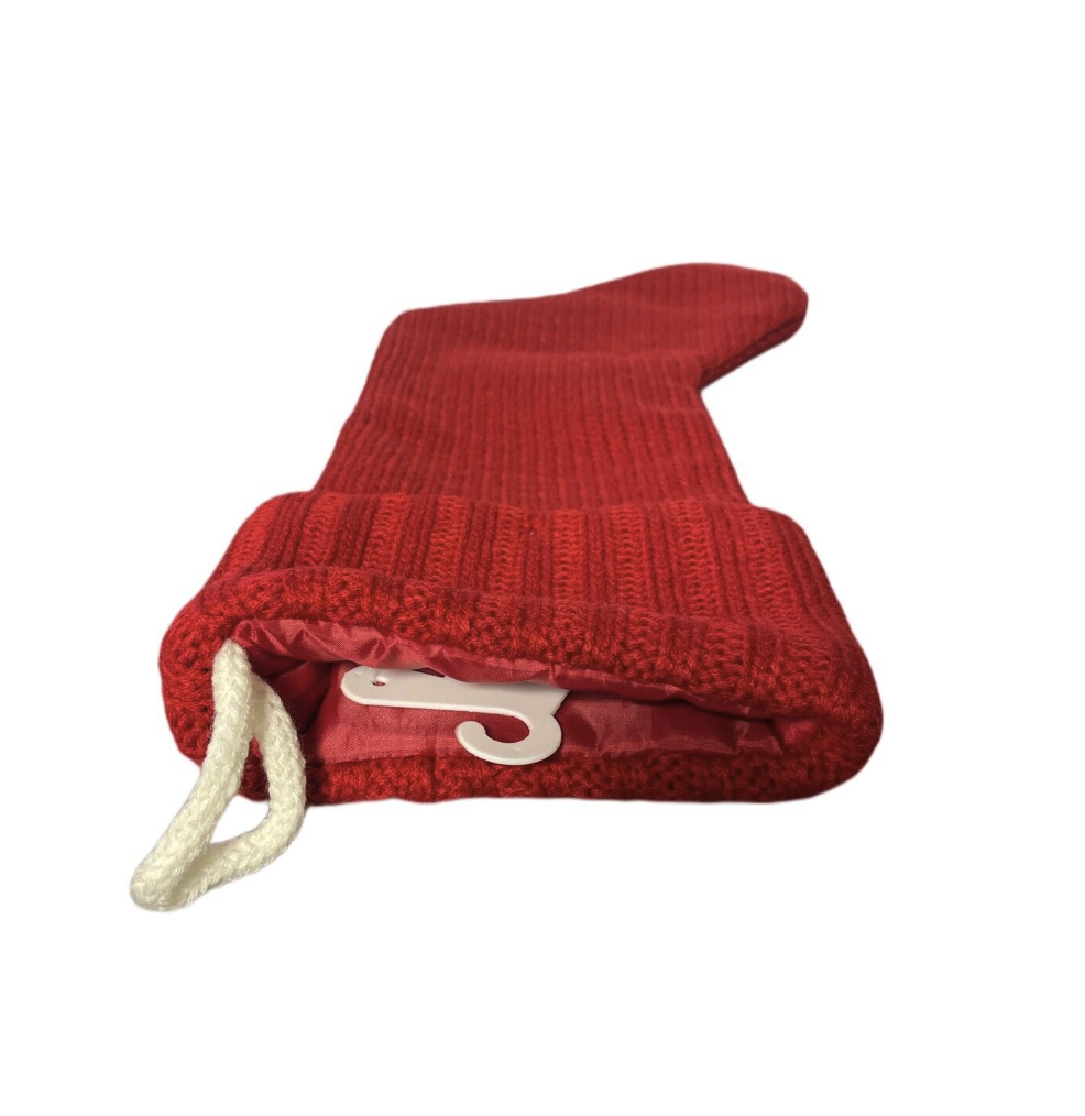 Wondershop- Monogram 19” Christmas Stocking - Red Knit - additional view