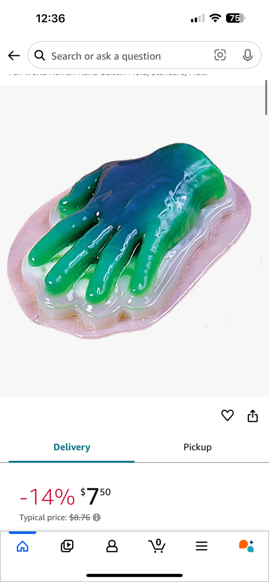 Human Hand Gelatin Mold, Standard