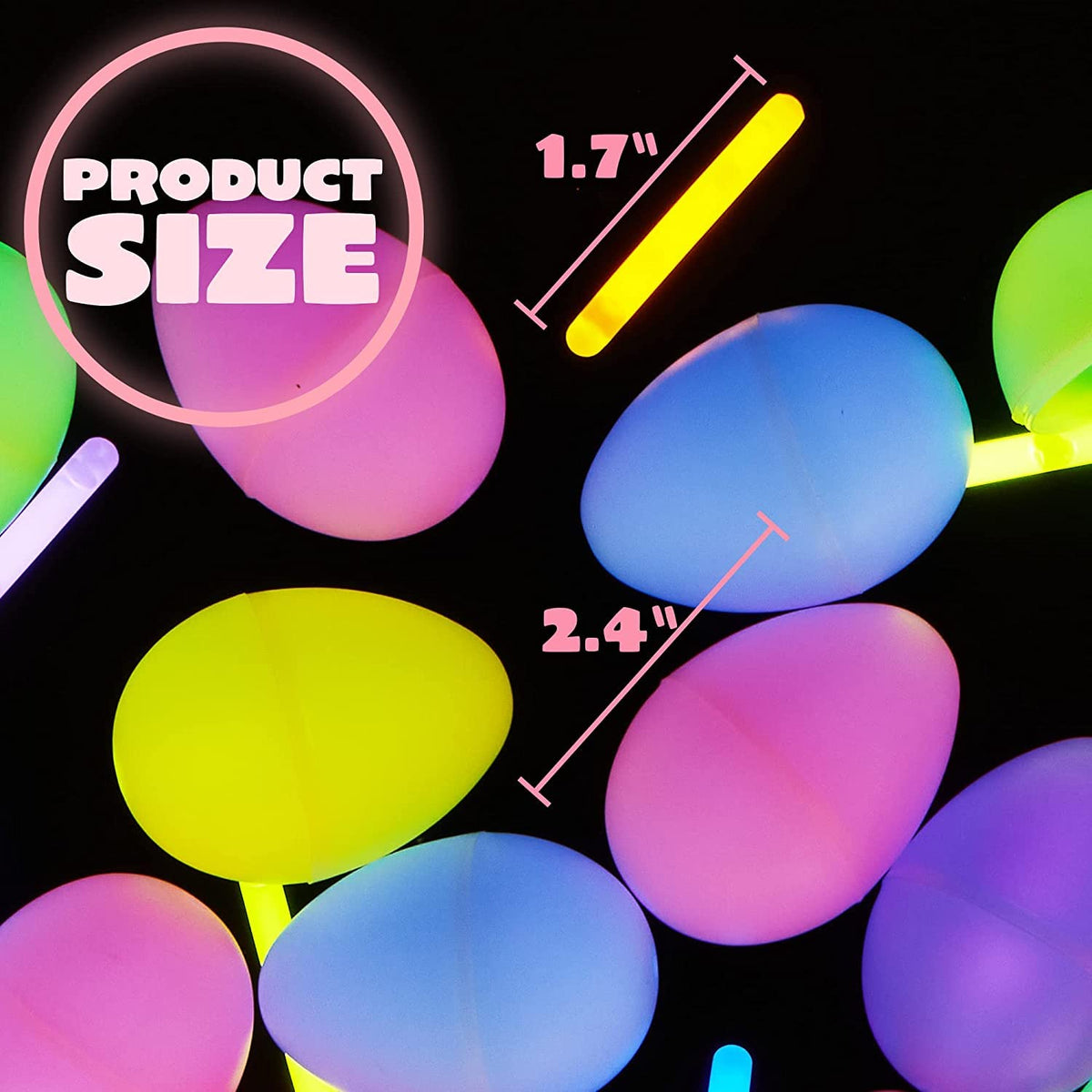 72 PCs Easter Eggs with Mini Glow Sticks - additional view