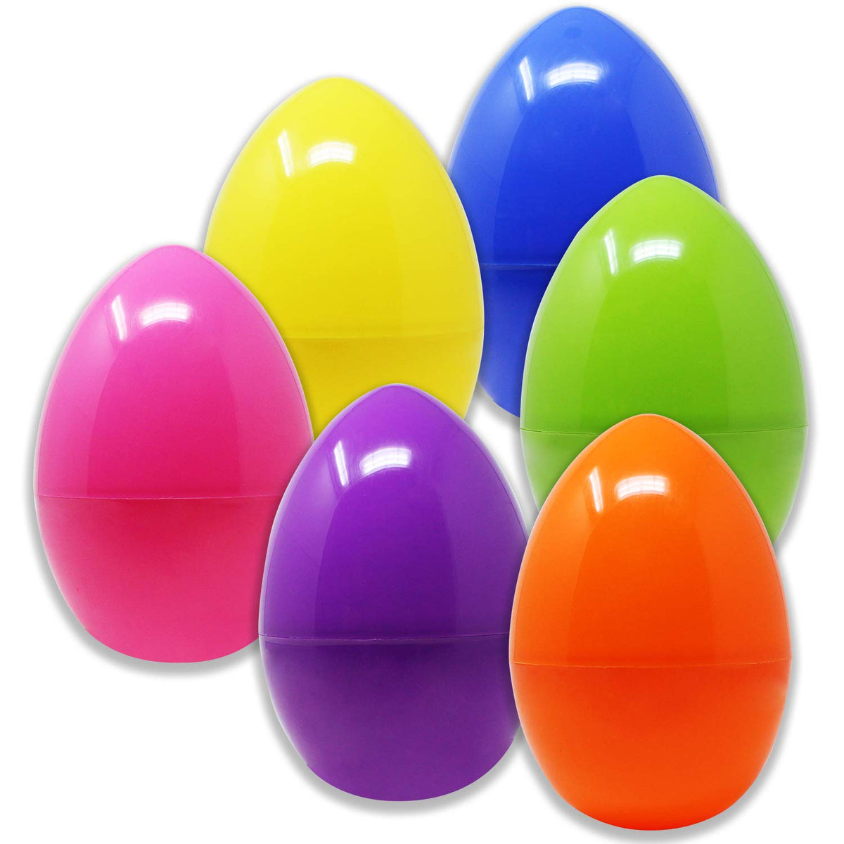 6PCS 10" Jumbo Plastic Bright Solid Easter Eggs Assorted Colors - additional view