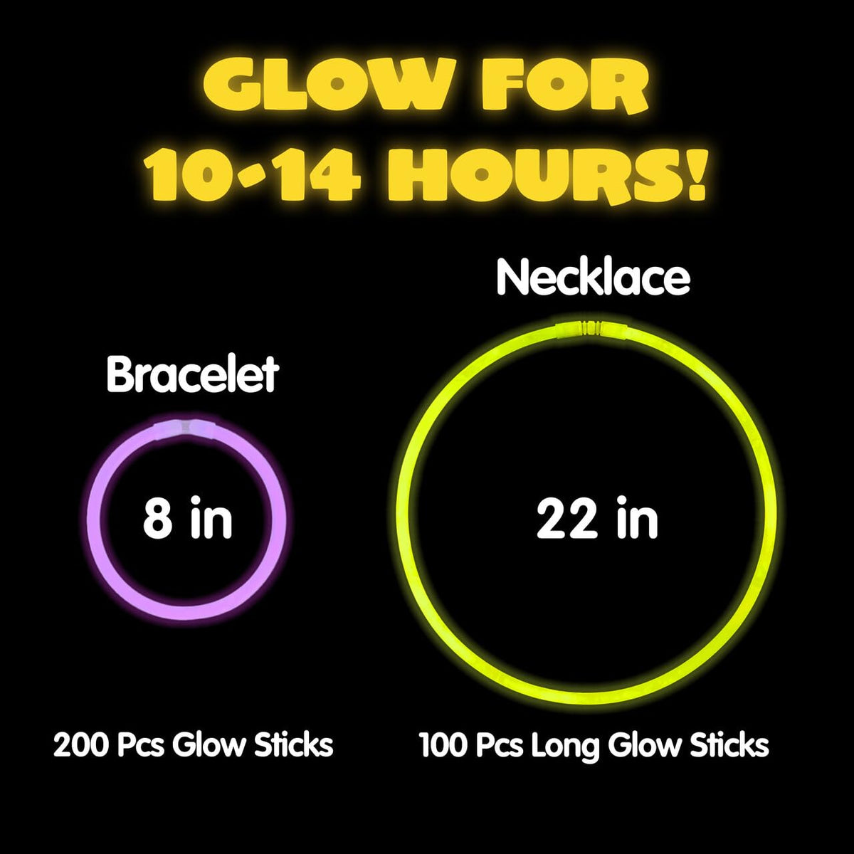 JOYIN 100 Pack Glow Sticks, Glow in The Dark, Neon Light Up, Party Favors - additional view