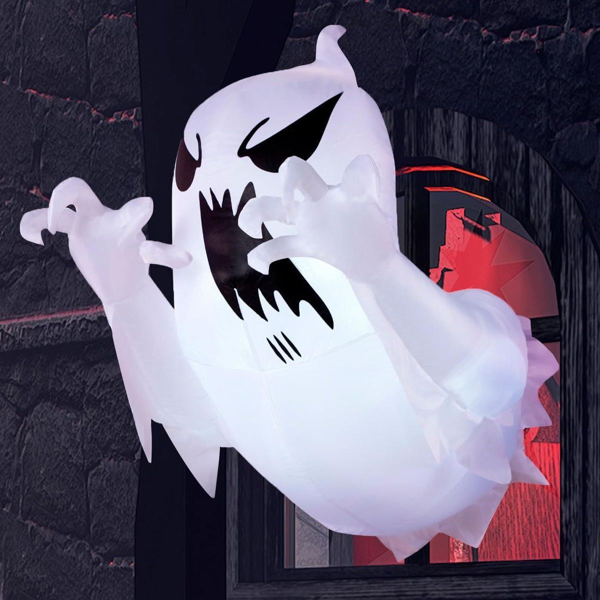 Joiedomi Halloween Inflatable Scary Flying Ghost Breaking Out from Window