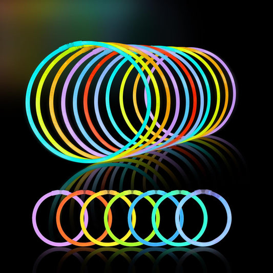 JOYIN 100 Pack Glow Sticks, Glow in The Dark, Neon Light Up, Party Favors