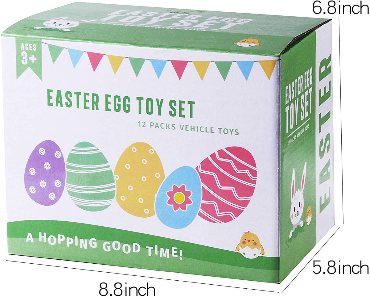 12 Pcs Easter Eggs Filled with Pull Back Monster Cars - additional view