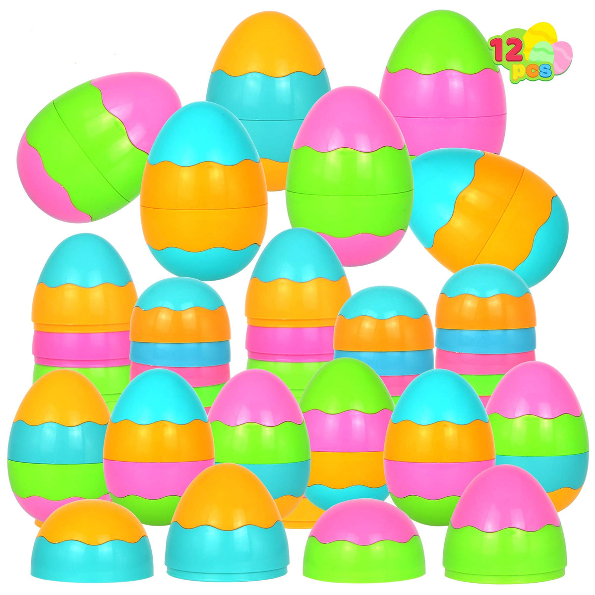 12 pcs 4 part Plastic Easter Eggs - additional view