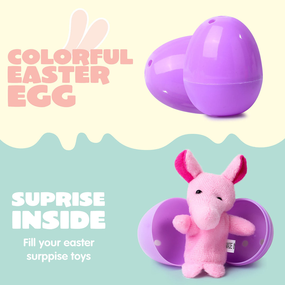 24 Pcs Easter Eggs Filled with Finger Puppets - additional view