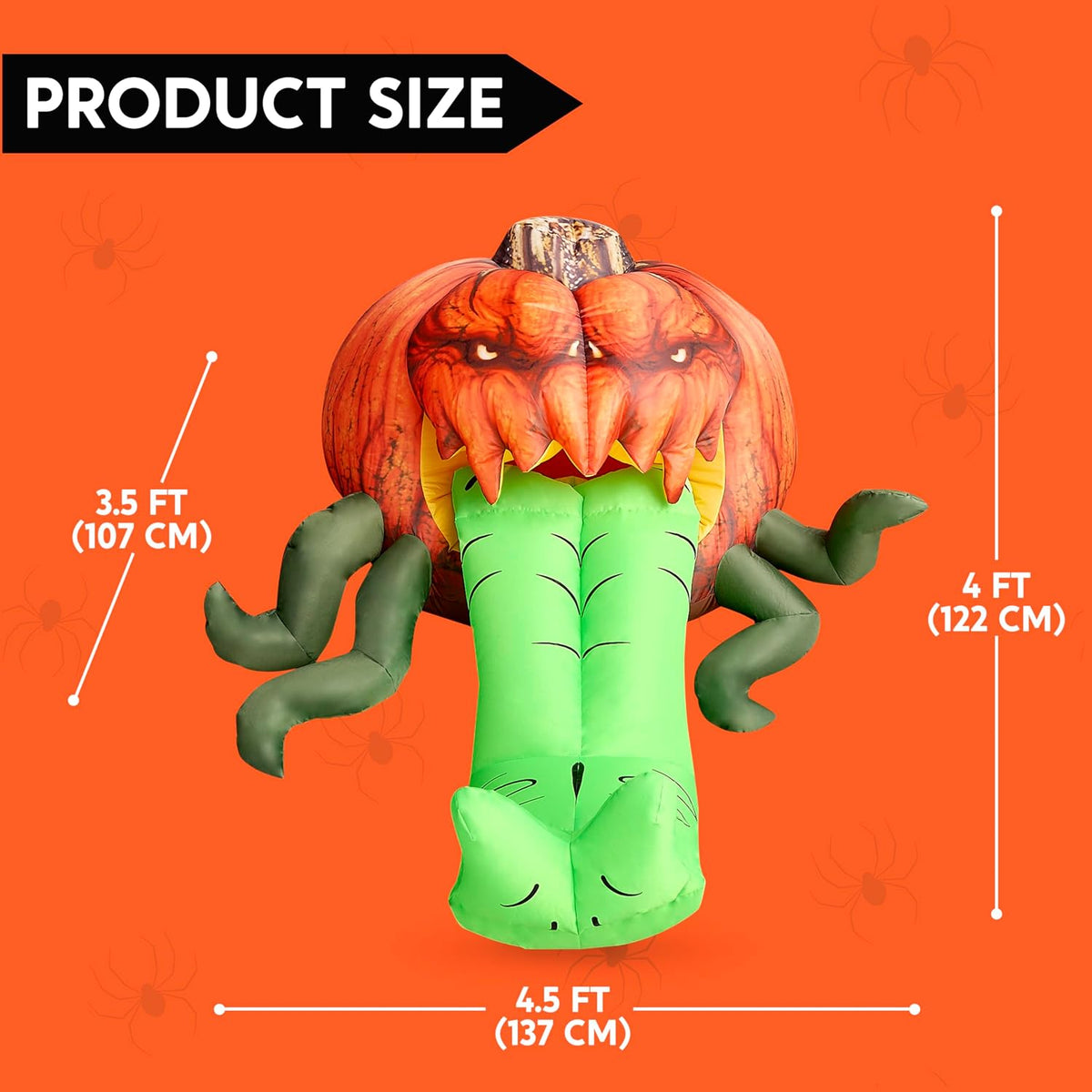 Joiedomi 3.5 Ft Halloween Inflatable Pumpkin with Tentacles Trunk or Treat