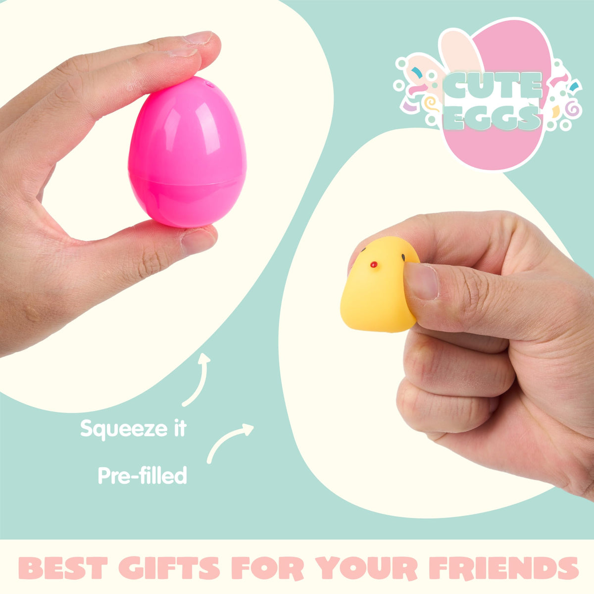 120 Pcs Toys Plus Stickers Prefilled Easter Eggs 2 3 / 8" - additional view
