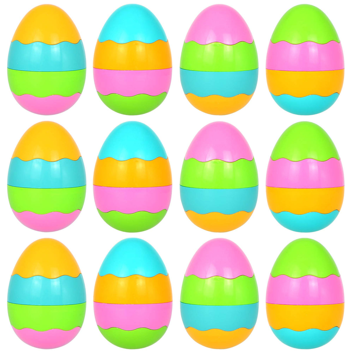12 pcs 4 part Plastic Easter Eggs - additional view