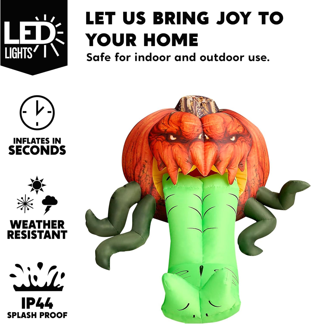 Joiedomi 3.5 Ft Halloween Inflatable Pumpkin with Tentacles Trunk or Treat