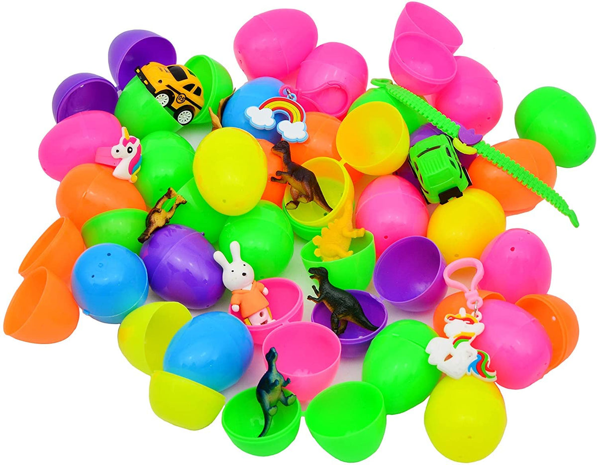 100 Pcs Prefilled Easter Eggs with Toys Plus Stickers - additional view