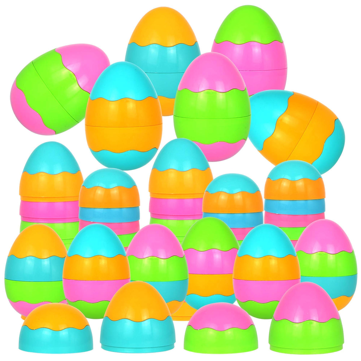 12 pcs 4 part Plastic Easter Eggs - additional view