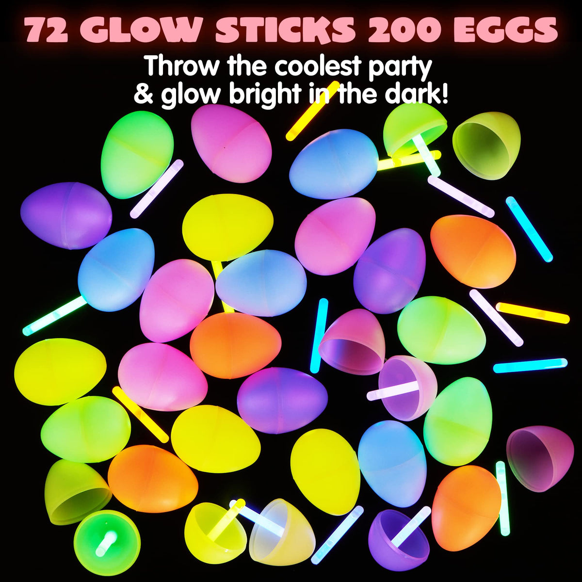 144 Easter Glow Eggs with 288 Mini Glow Sticks - additional view