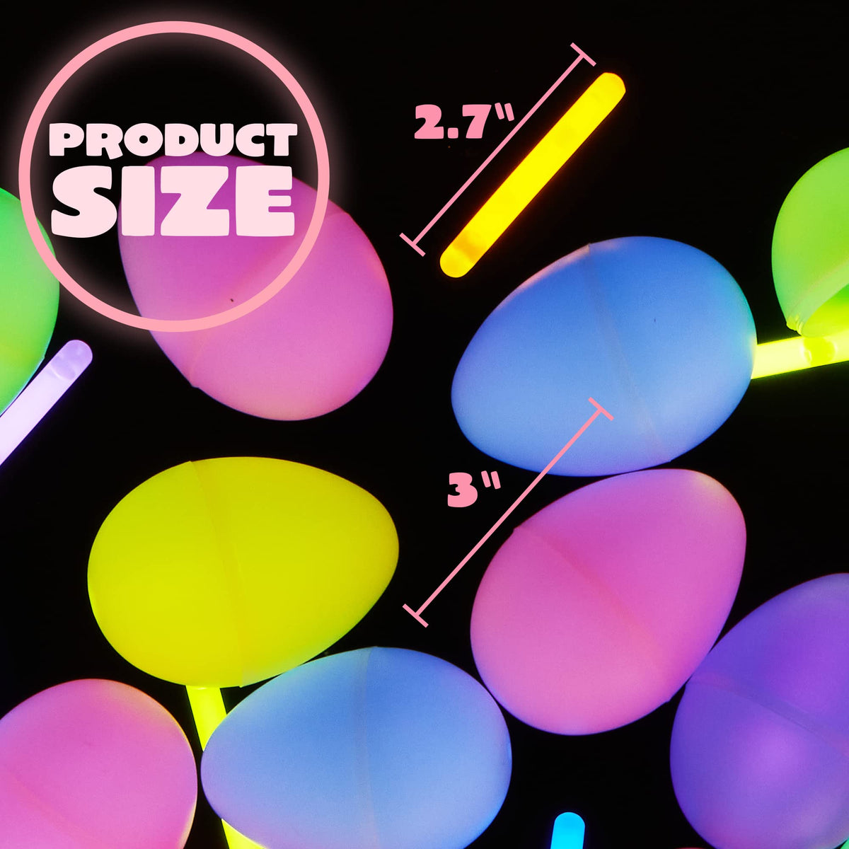 144 Easter Glow Eggs with 288 Mini Glow Sticks - additional view