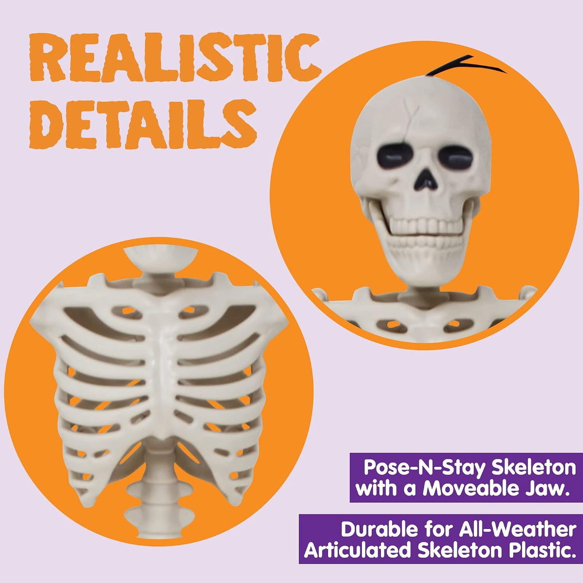 JOYIN 3 Pcs 16 In Posable Halloween Hanging Skeletons Decorations