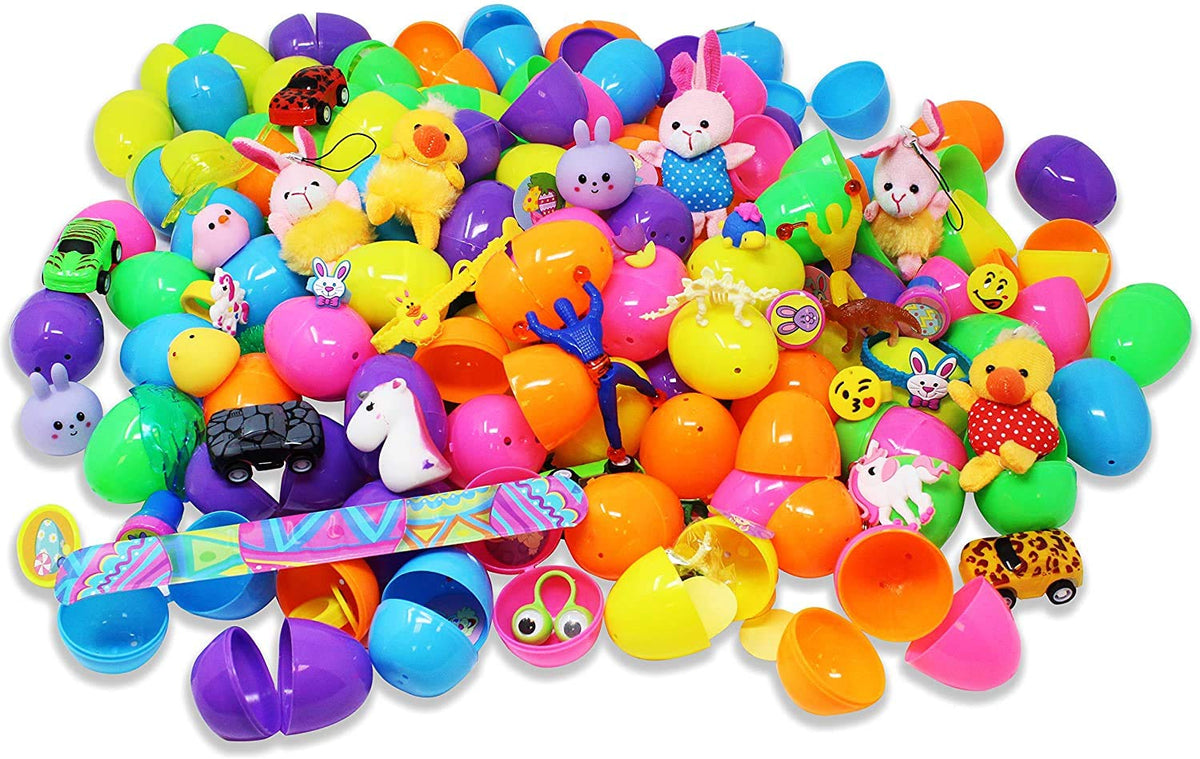 200 Pcs Toys Plus Stickers, 2 3 / 8" prefilled Easter Eggs - additional view