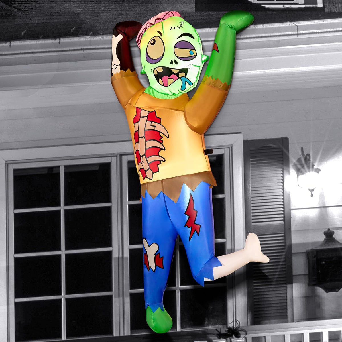 Joiedomi 5 Ft Halloween Inflatable Climbing Zombie with Built-in LEDs