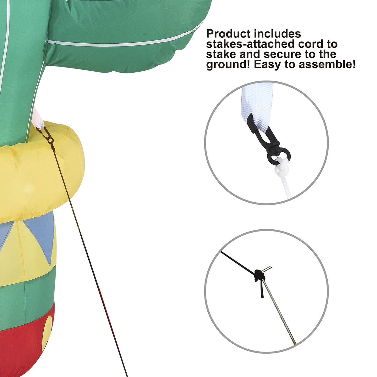 Cinco de Mayo / Mexican / Spanish Inflatable (Inflatable) 6" FT Cactus Guitar with LEDs Party Indoor & Outdoor / Yard / Garden / Lawn Decor - additional view