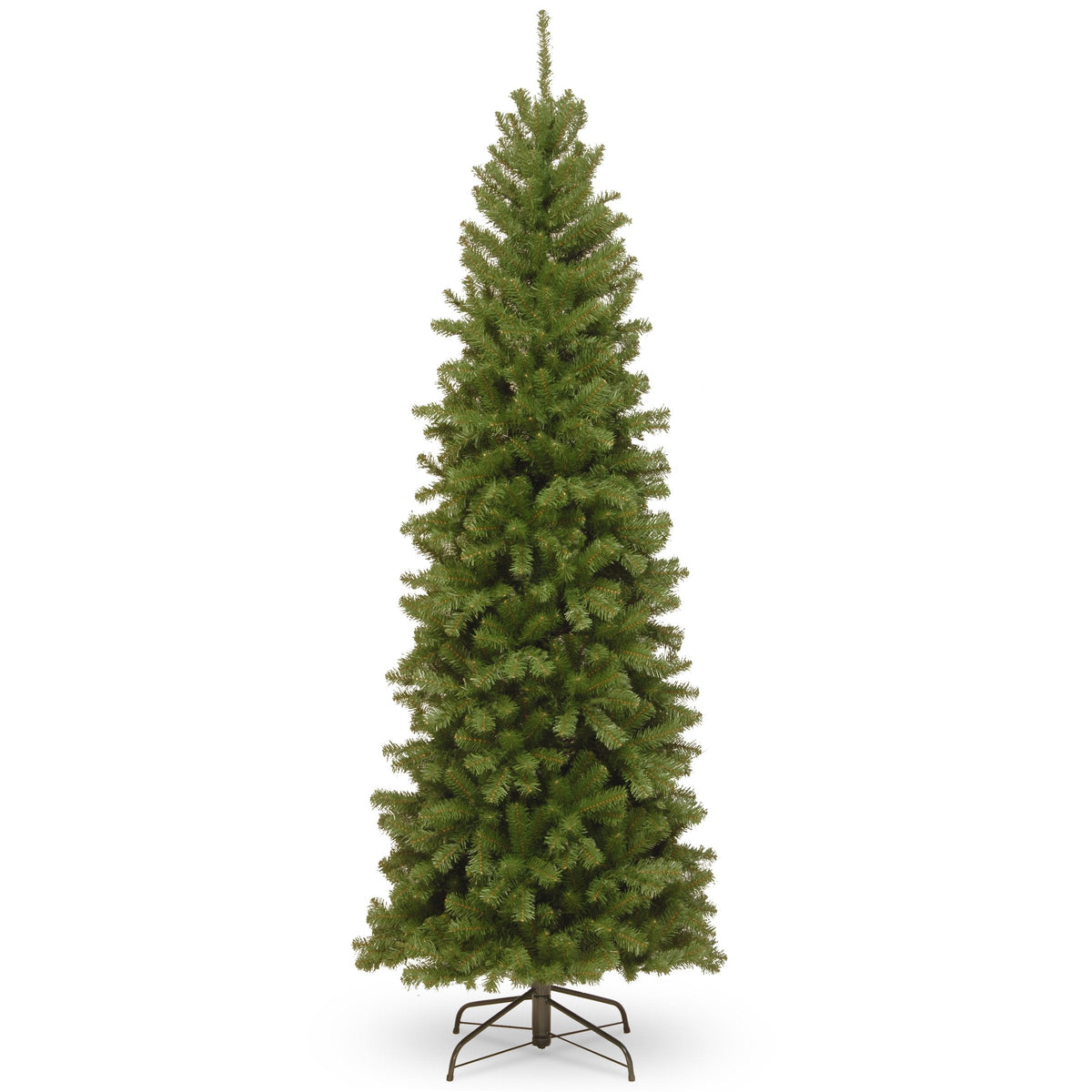 National Tree Company Artificial Slim Christmas Tree, Green, North Valley Spruce, Includes Stand, 7 Feet