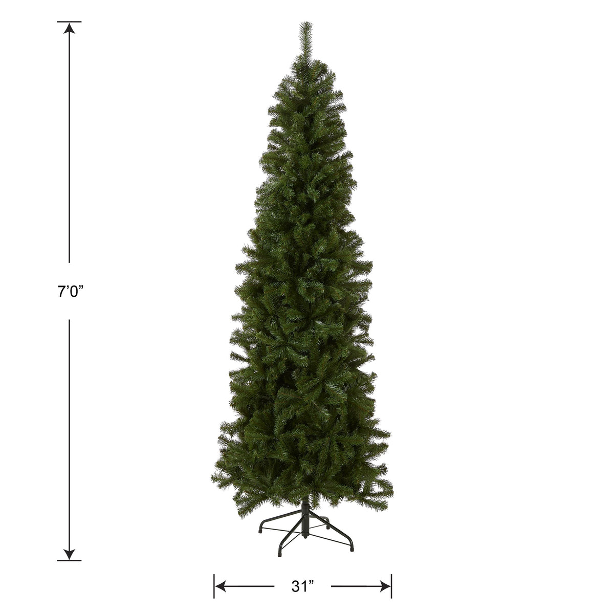 National Tree Company Artificial Slim Christmas Tree, Green, North Valley Spruce, Includes Stand, 7 Feet - additional view