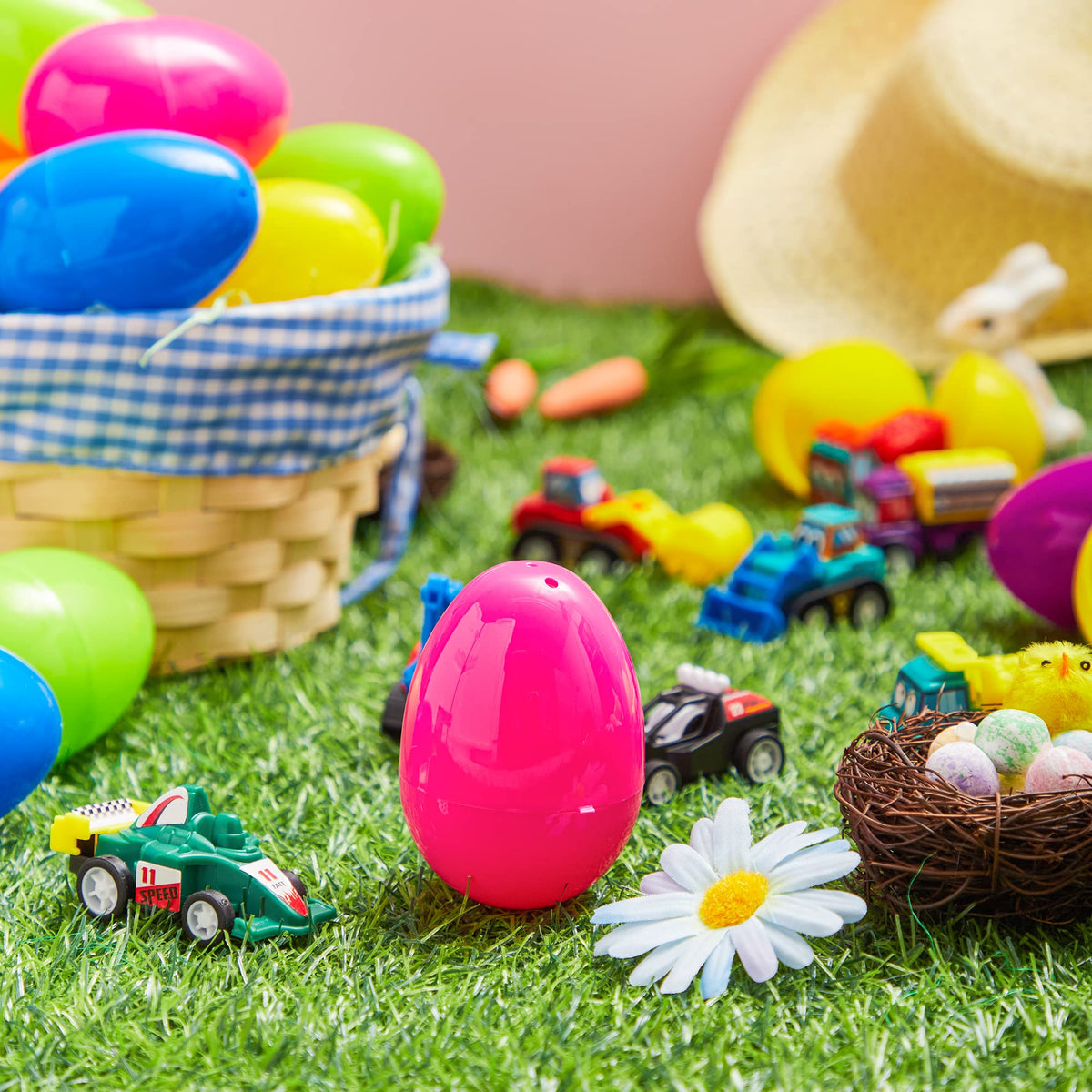 18 Pcs Pre-Filled Easter Eggs with Pull Back Cars - additional view