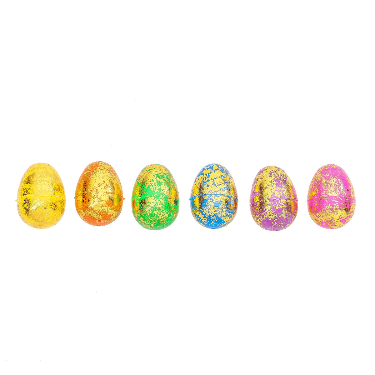 72 Pcs 2.5" Sparkling Gold Colorful Assortment Fillable Easter Egg Shell - additional view