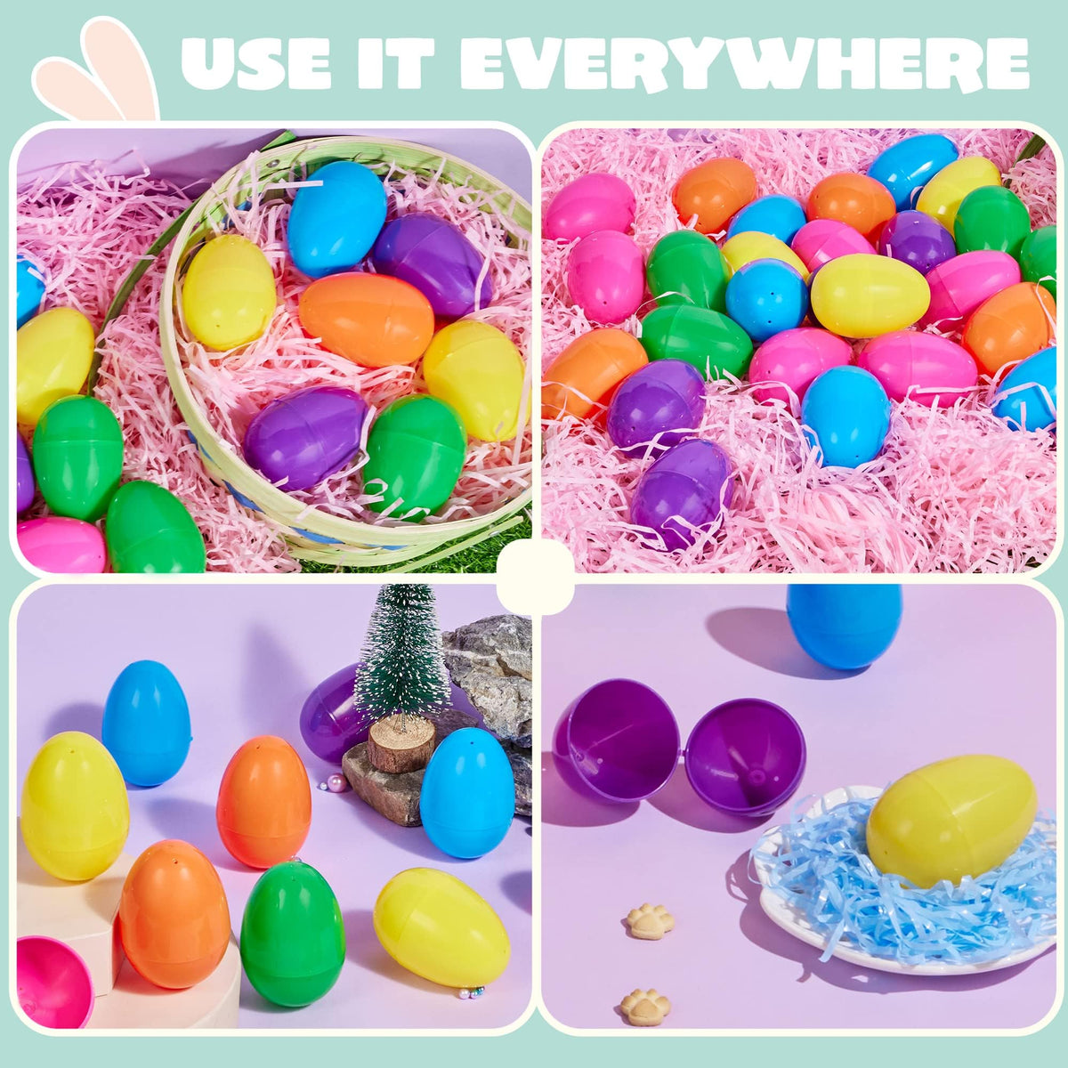 100 Set 3.15" Colorful Easter Eggs - additional view