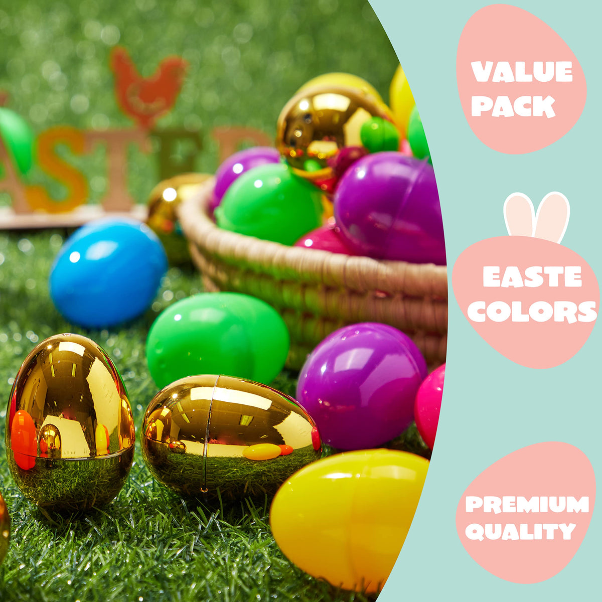300 Pieces 2.3" Easter Eggs Including 6 Golden Eggs - additional view