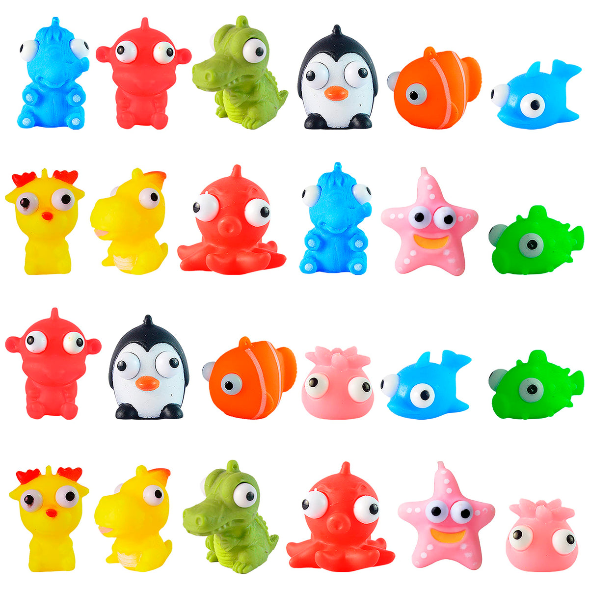 JOYIN 24 Prefilled Easter Eggs Filled Eggs with Animal Keychains Eye-pop Squishy Toys - additional view