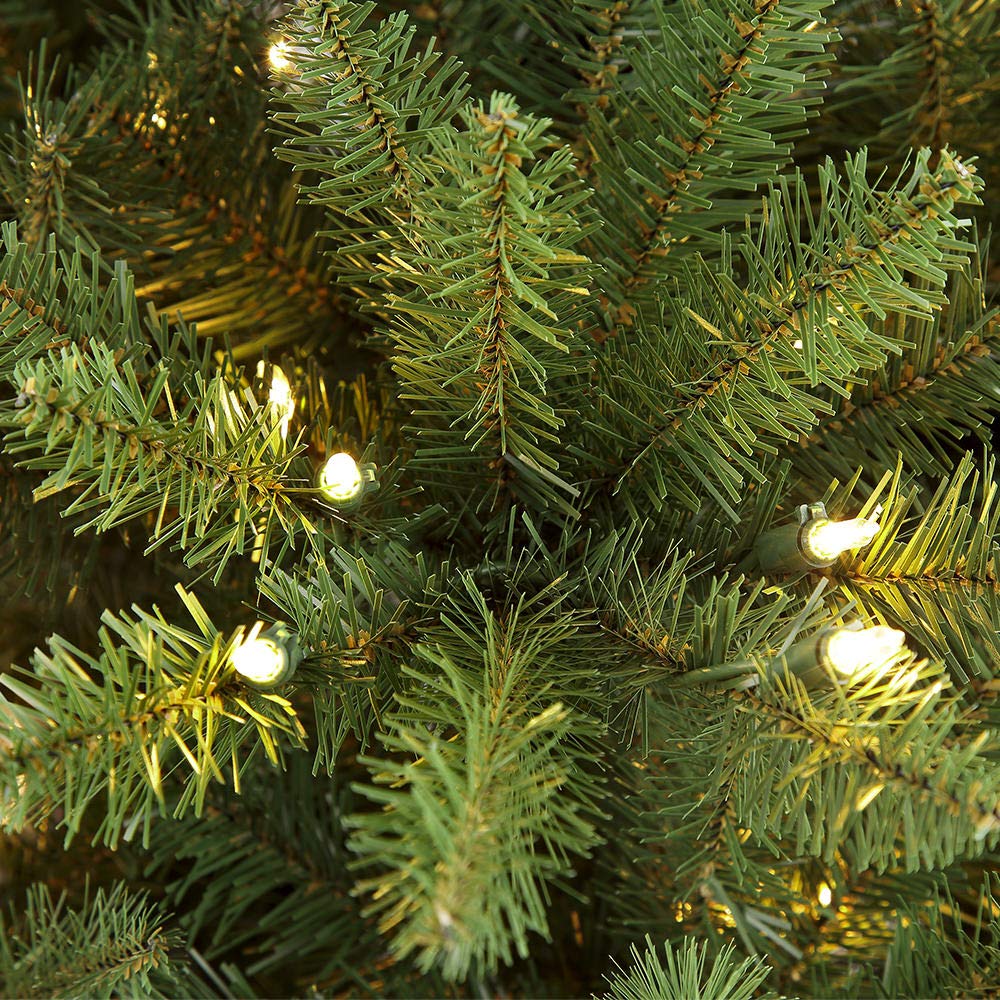 Puleo International 7.5 Foot Pre-Lit Fraser Fir Pencil Artificial Christmas Tree with 350 UL Listed Clear Lights, Green, 32 x 32 x 90 inches - additional view