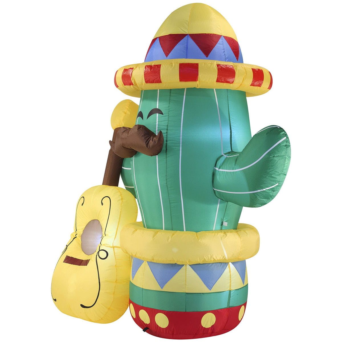 Cinco de Mayo / Mexican / Spanish Inflatable (Inflatable) 6" FT Cactus Guitar with LEDs Party Indoor & Outdoor / Yard / Garden / Lawn Decor - additional view