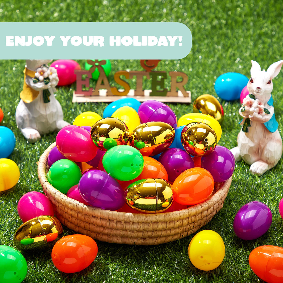 300 Pieces 2.3" Easter Eggs Including 6 Golden Eggs - additional view