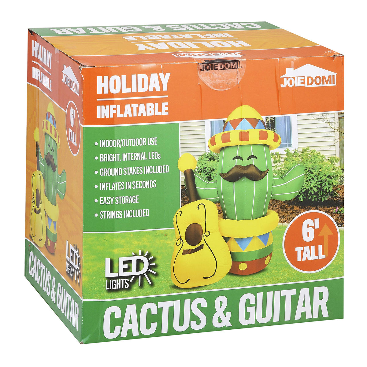 Cinco de Mayo / Mexican / Spanish Inflatable (Inflatable) 6" FT Cactus Guitar with LEDs Party Indoor & Outdoor / Yard / Garden / Lawn Decor - additional view