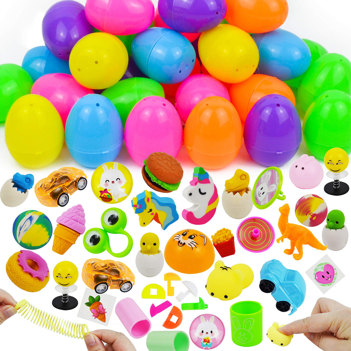 160 PCS Prefilled Easter Eggs with Assorted Toys, Stuffed Egg Hunt Supplies, Basket Stuffers Fillers, Classroom Prizes, Party Favors - additional view