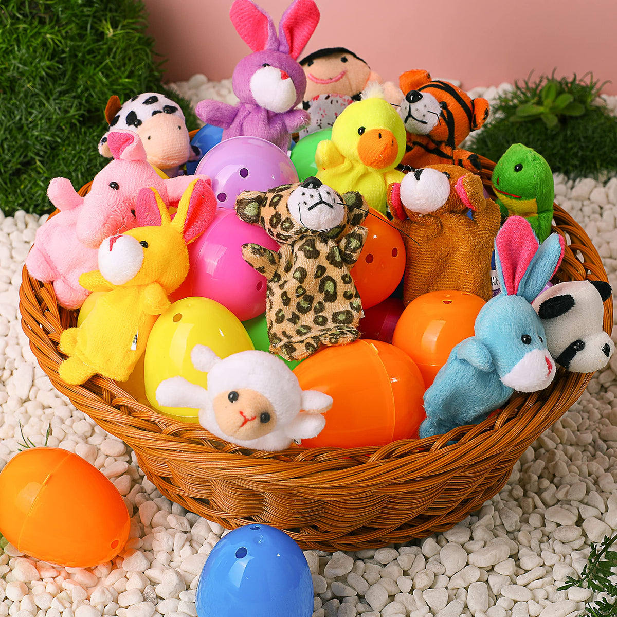 24 Pcs Easter Eggs Filled with Finger Puppets - additional view