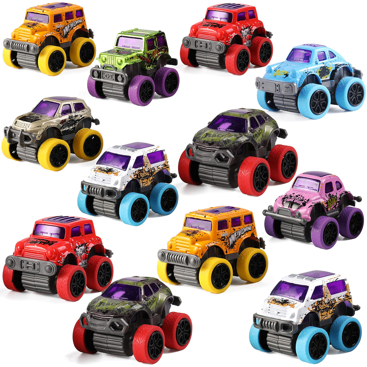 12 Pcs Easter Eggs Filled with Pull Back Monster Cars - additional view