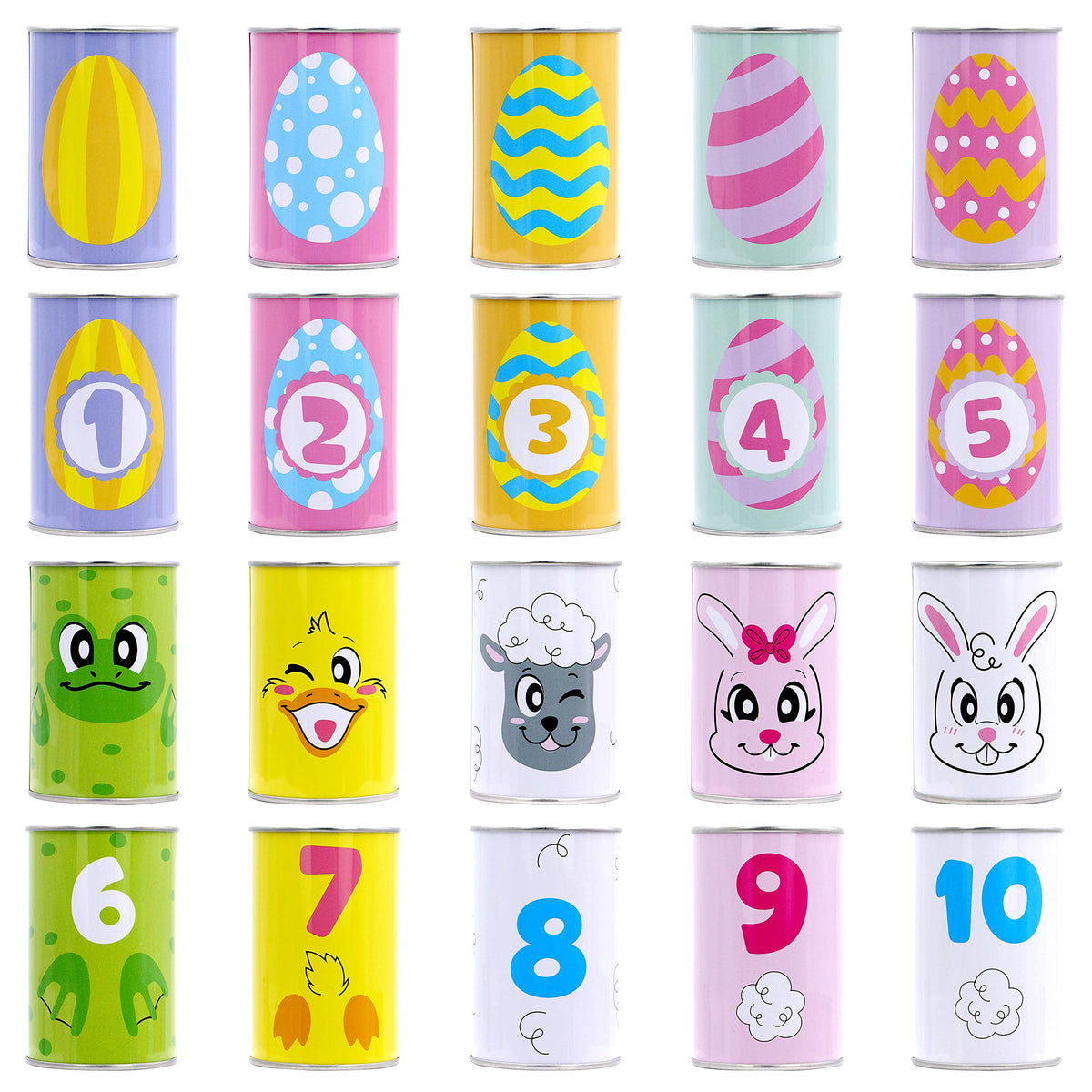 13 Pcs Easter Carnival Bean Bag Toss Knockdown Can Game Set - additional view