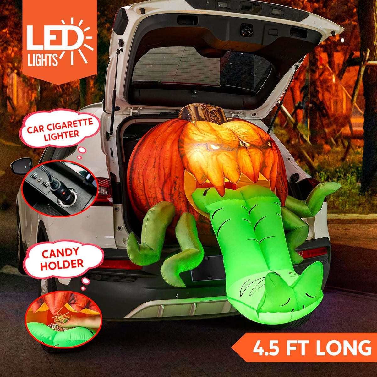 Joiedomi 3.5 Ft Halloween Inflatable Pumpkin with Tentacles Trunk or Treat